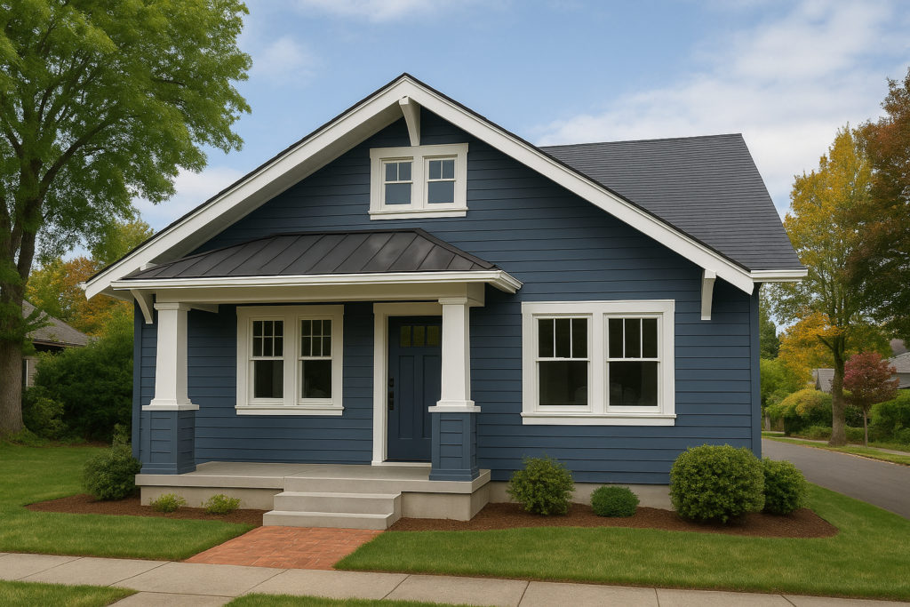 Portland home with sleek lap siding and energy-efficient roofing in an urban modern style