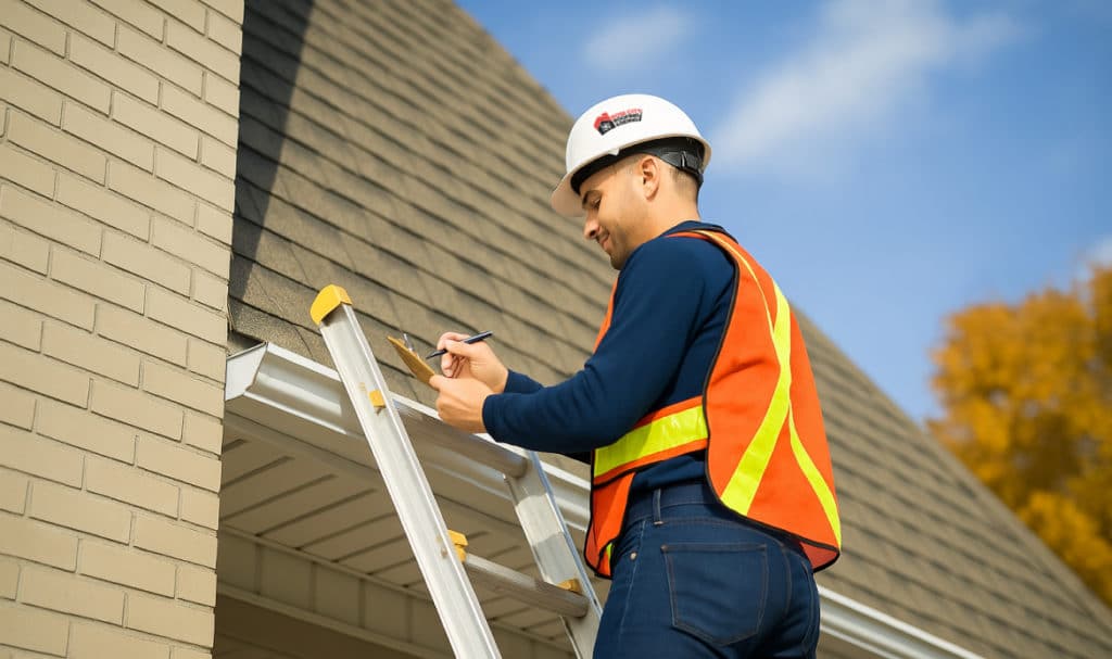 Roofing contractor working on a Portland home, demonstrating cost-effective roof replacement practices
