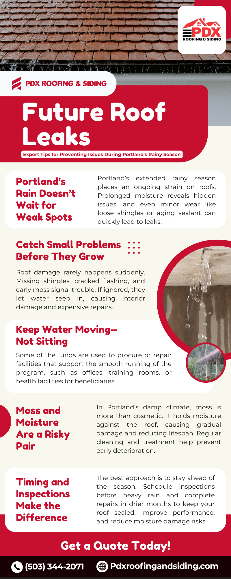 How To Fix Roof Leaks in Portland’s Rainy Climate Infographic
